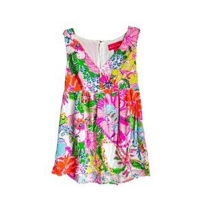 Lily Pulitzer X Target Nosey Posie Sleeveless V-neck Babydoll Blouse Floral XS